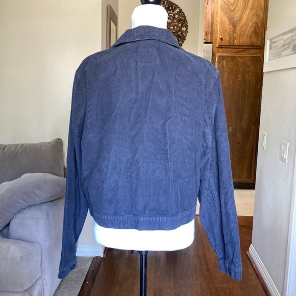 RVCA Corduroy Midnight Blue Short Waisted Jacket Size 14 - Picture 4 of 4